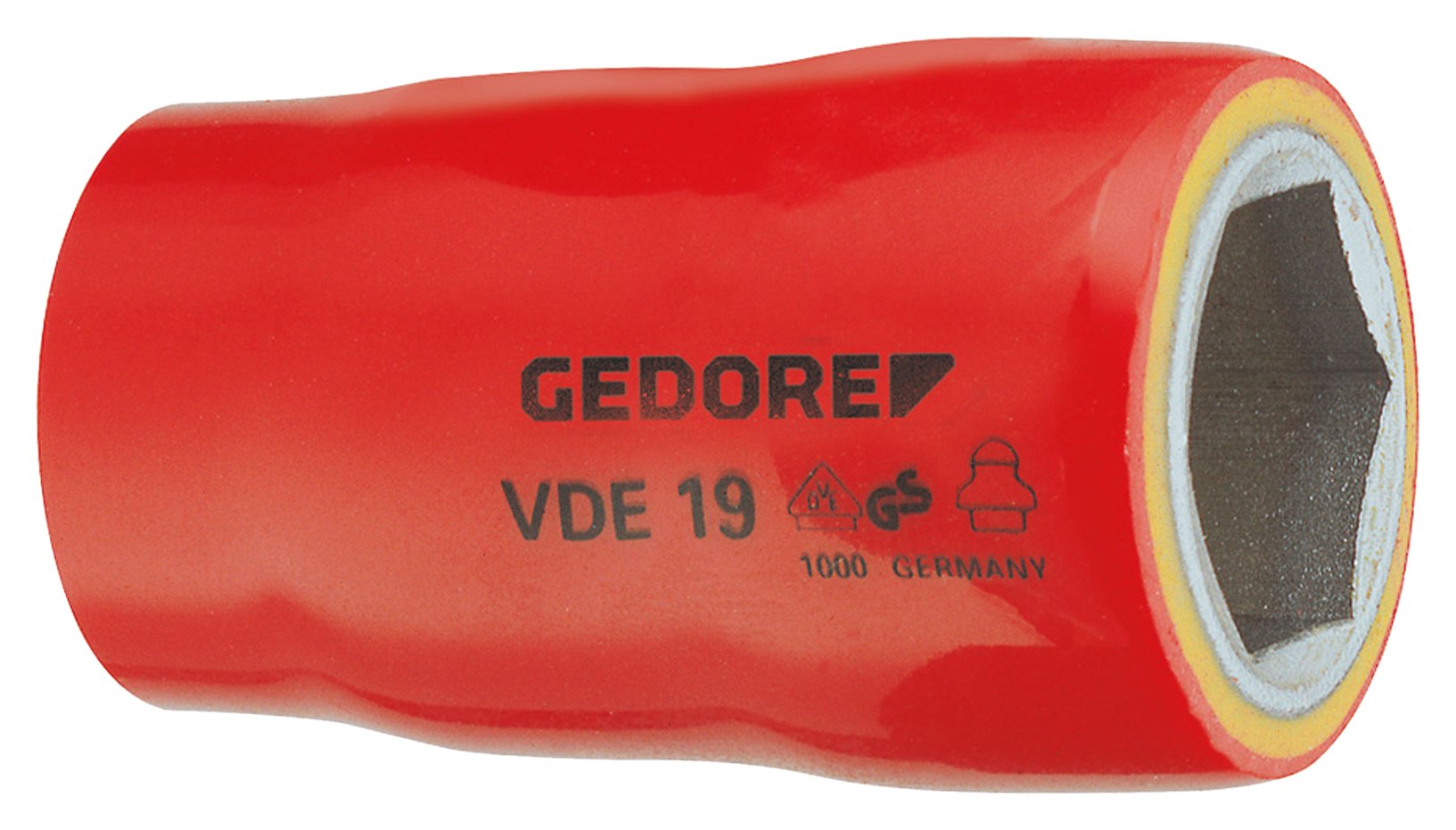 Gedore VDE1919 1/2-Inch 19 x 56 mm VDE 6 Hex Socket - Silver