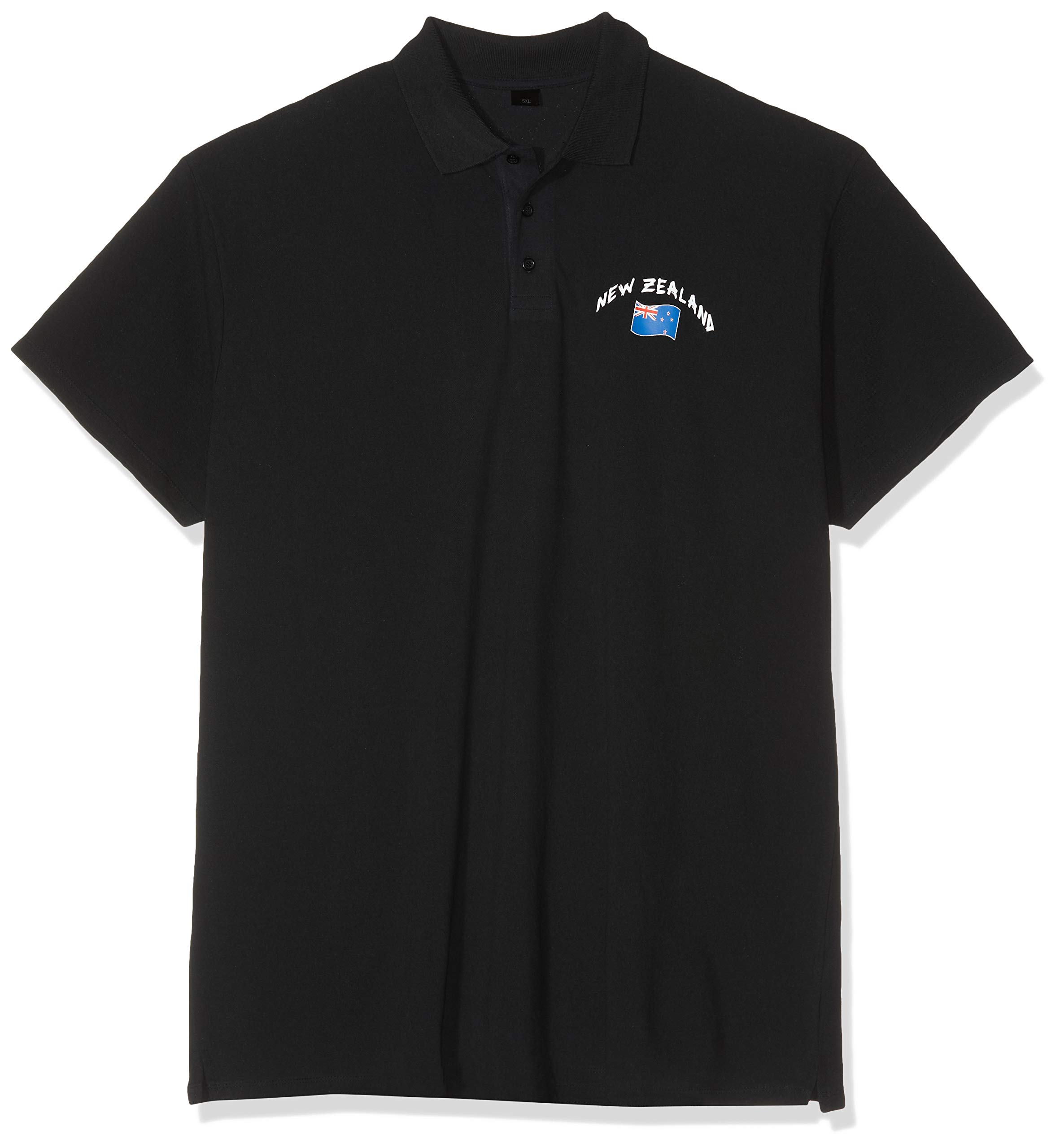 Supportershop Rugby Polo Shirt New Zealand Black Unisex Adult, FR: L (Manufacturer's Size: L)