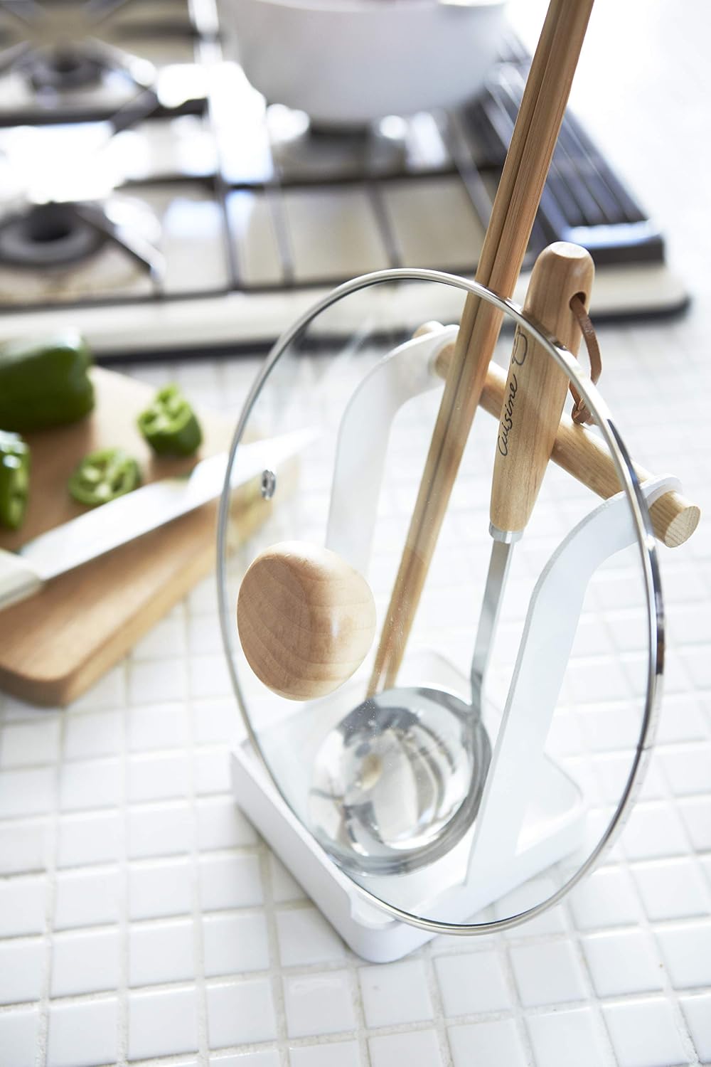 Yamazaki TOSCA LADLE & POT LID STAND WH, White - Image 4