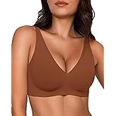 Gailife Deep V Jelly Bras for Women No Underwire Wireless Seamless Push Up Bra Comfort Support Plunge Bralette Full Coverage