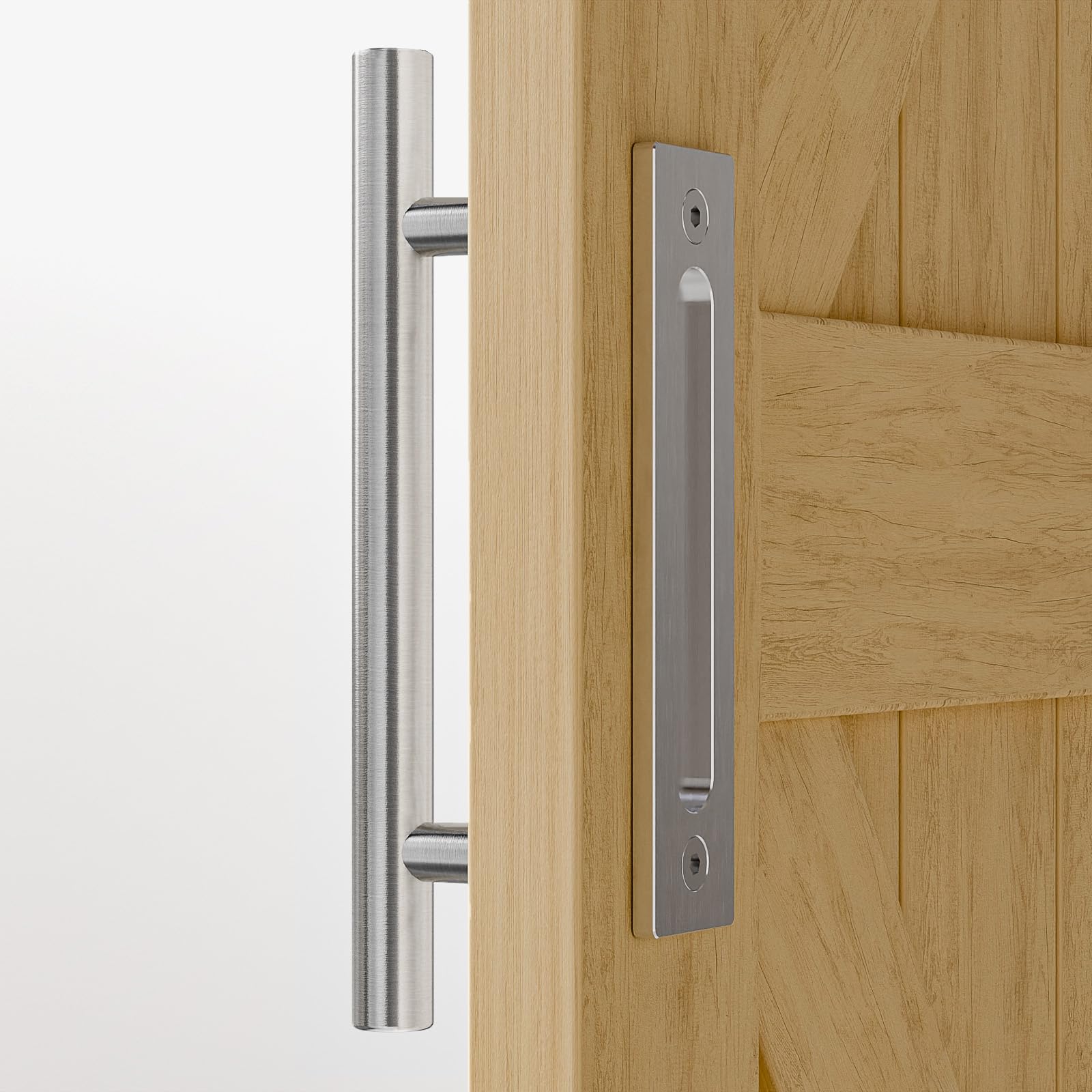 TSMST 30CM Sliding Door Handle Double Sided Barn Door Handle Embedded Invisible Stainless Steel