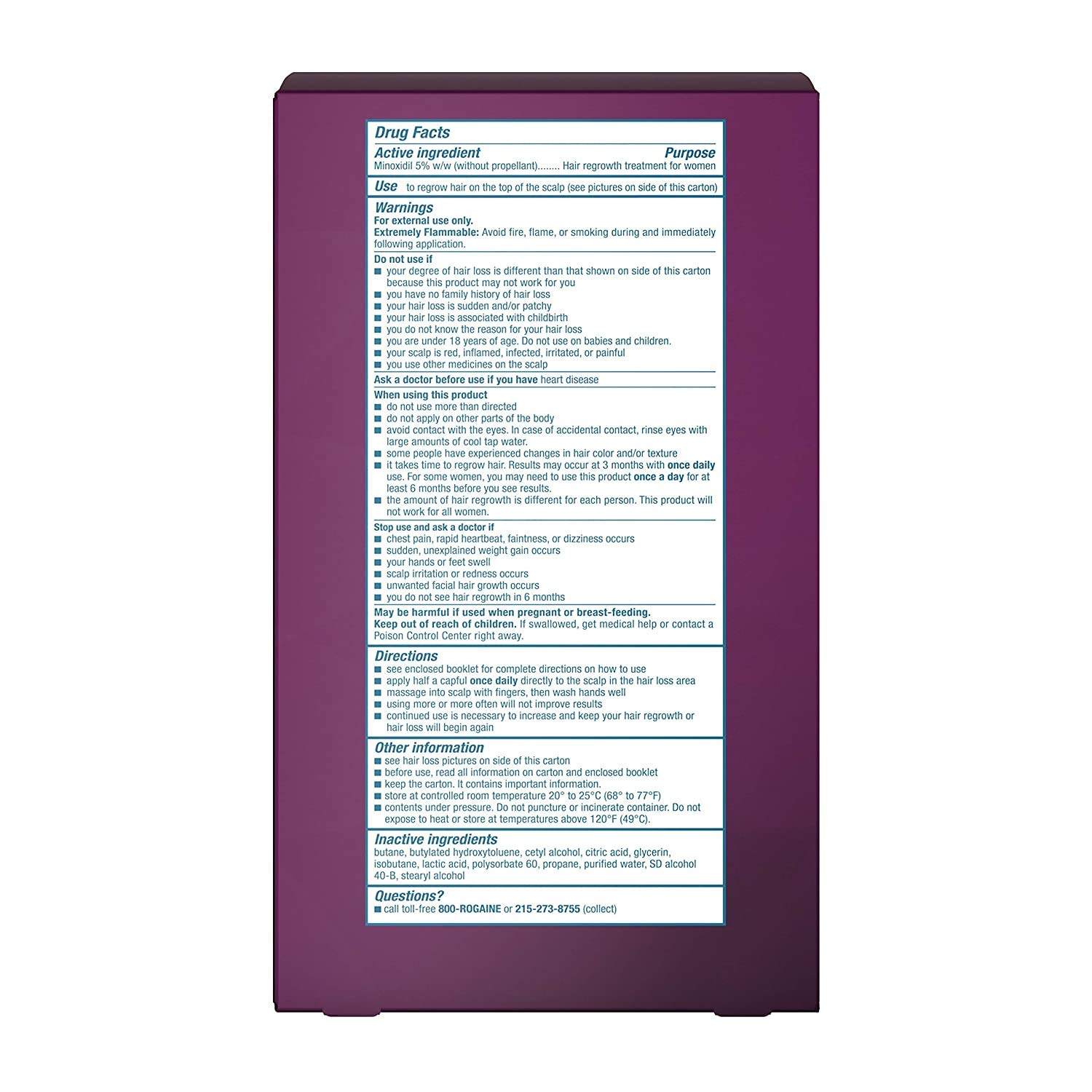 Women's Rogaine Hair Regrowth Treatment Foam, 4 Month Supply : Beauty