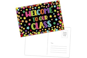 FaCraft 36Pcs Welcome Back to School Postcards for Students - Welcome to Our Class Teacher Postcards for Kids Classroom Kindergarten Preschool Back to School Supplies Teacher Must Haves