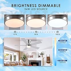 46" Ceiling Fan with Lights Low Profile, Flush