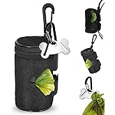 Dog Poop Bag Holder Dispenser for Leash Attachment Dog Waste Bag Dispenser for Leash Set with Hand Free Holder Metal Carrier,