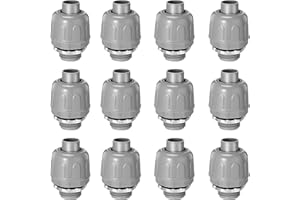 HSLCGF 1/2 Inch Liquid Tight Connector 180 Straight Degree Conduit Connector PVC Material Connector Metallic Electrical Conduit Fittings Flexible Tube Tool Supplies for Home Kitchen Bathroom (12)