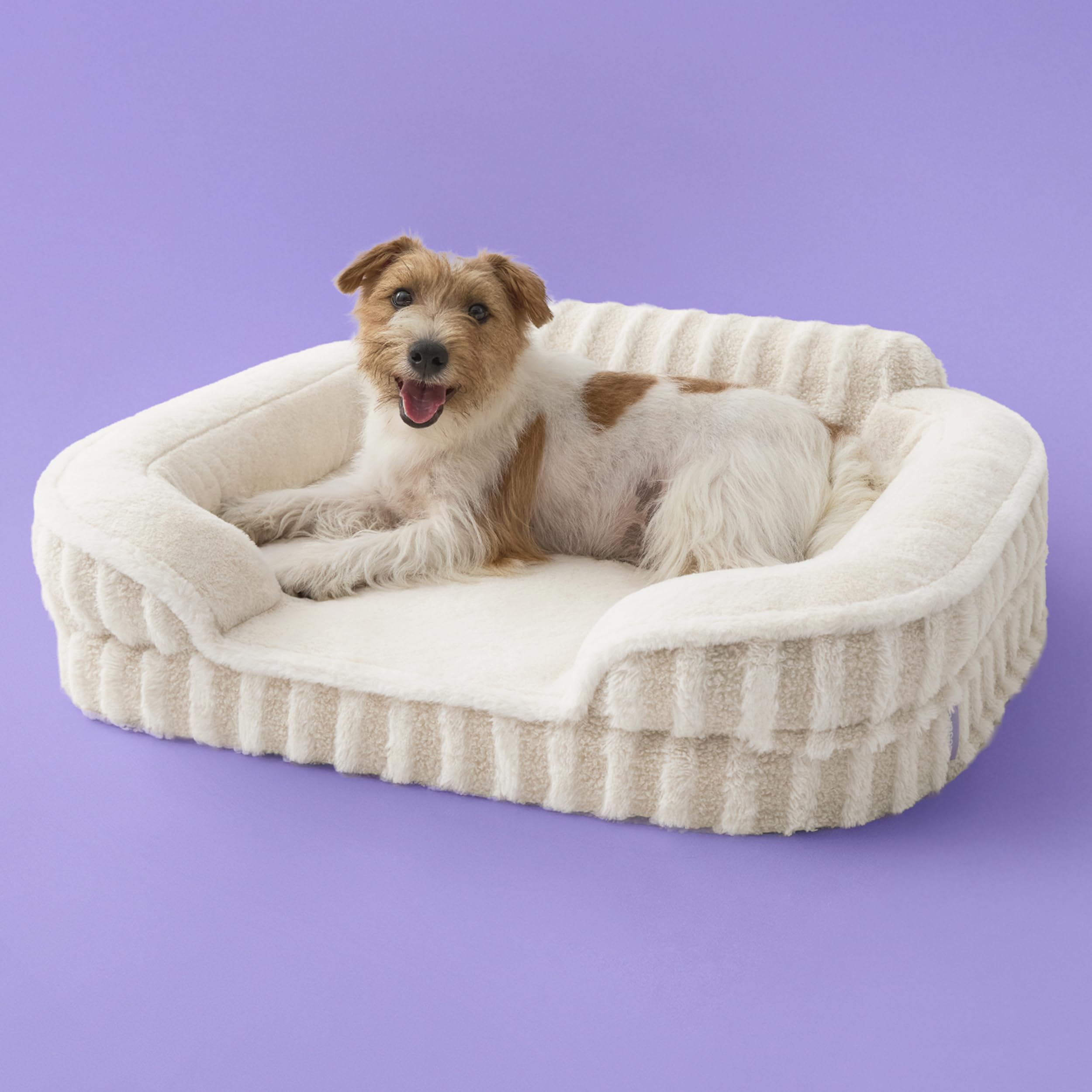 Photo 1 of **MISSING PIECES** 
LE SURE Cute Dog Bed Medium Size Dog, Orthopedic Waterproof Medium Pet Beds with Sides, High Back Non-Slip Bottom and Egg-Crate Foam Pet Couch Sofa with Washable Removable Cover, Beige