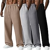 August Alley 4 Pack Men's Big and Tall Sweatpant Thin Athletic Workout Jogger Open Bottom Baggy Drawstring Pants with Pockets