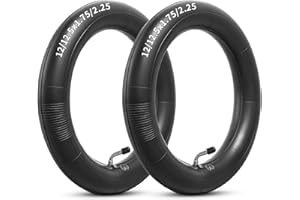 YEYOUC Heavy Duty 12/12.5x1.75x2.25 Thick 40% Butyl Inner Tube, 12 1/2 x 2 1/4 Inner Tube with CR202 Angled Valve Stem Compatible with Most 12x1.75/2.125 12x2.25 12.5X1.75/2.25 Bike/Scooter Tire Tube 2Pcs