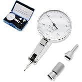 AMTAST Dial Indicator 0.0005 Brass Test Indicator for Engineer Measurement | 0-15-0 Scale, 0.0004" Accuracy, 0.03" Range, 38mm Dial, 7 Jewels, Brass, Carbide Ball, Anti-Magnetic (Model 201-0066)