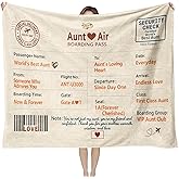Aunt Gift Blanket - Gift for Aunt from Niece or Nephew, Throw, Top Auntie Pick for Birthday, Christmas, Mothers Day, Great Auntie Gifts, Keepsake, 50'' x 60'' Unique Home Decor