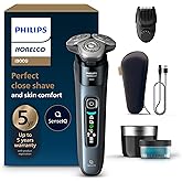 Philips Norelco i9000 Electric Shaver, Adriatic Blue | Premium Adaptive Shaver, Skin-Level Closeness, SenseIQ Technology, Quick Clean Pod, Beard Styling, Travel Case