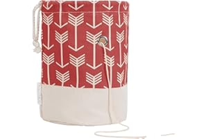 TOGETRUE Yarn Bag, Small Knitting Crochet Bag, Portable Yarn Storage Bags Organizer for Crocheting Project, Store Skein Ball, Short Knitting Needle (Red)