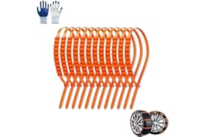 Car Winter Tire Snow Zip Ties, Zip Tie Snow Chains for Car Tires, Universal Reusable Anti-Skid Nylon Tire Chains, Emergency T