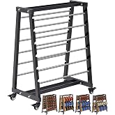 SELEWARE Heavy-Duty 12-Rod Wire Spool Rack, Wire Cart with Locking Wheels | 400lb Capacity Steel Cable Caddy &amp; Dispenser with Adjustable Stainless Steel Spool Rods for Electrical Industrial Retail Use