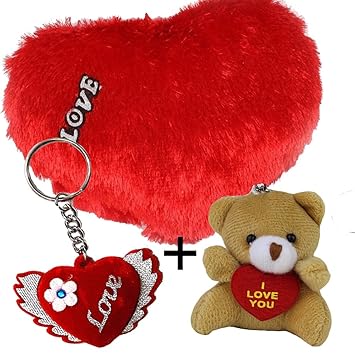 teddy bear with love symbol