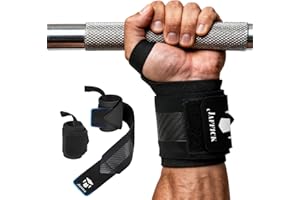 Jaffick Double-Layer Reinforced Wrist Wraps for Weightlifting - Men & Women, Thumb Loop Design for Powerlifting, Crossfit, Bodybuilding, Deadlifting - Fits Both Hands