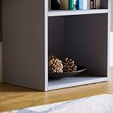 Vida Designs Oxford 3 Tier Cube Bookcase Grey Wooden Shelving view 5