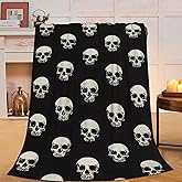 Gothic Skull Blanket, Soft Plush Fleece Throw Blanket - Cozy Warm Stuffed Blankets Bedding Skull Gifts for Women Girls Kids Adults 40