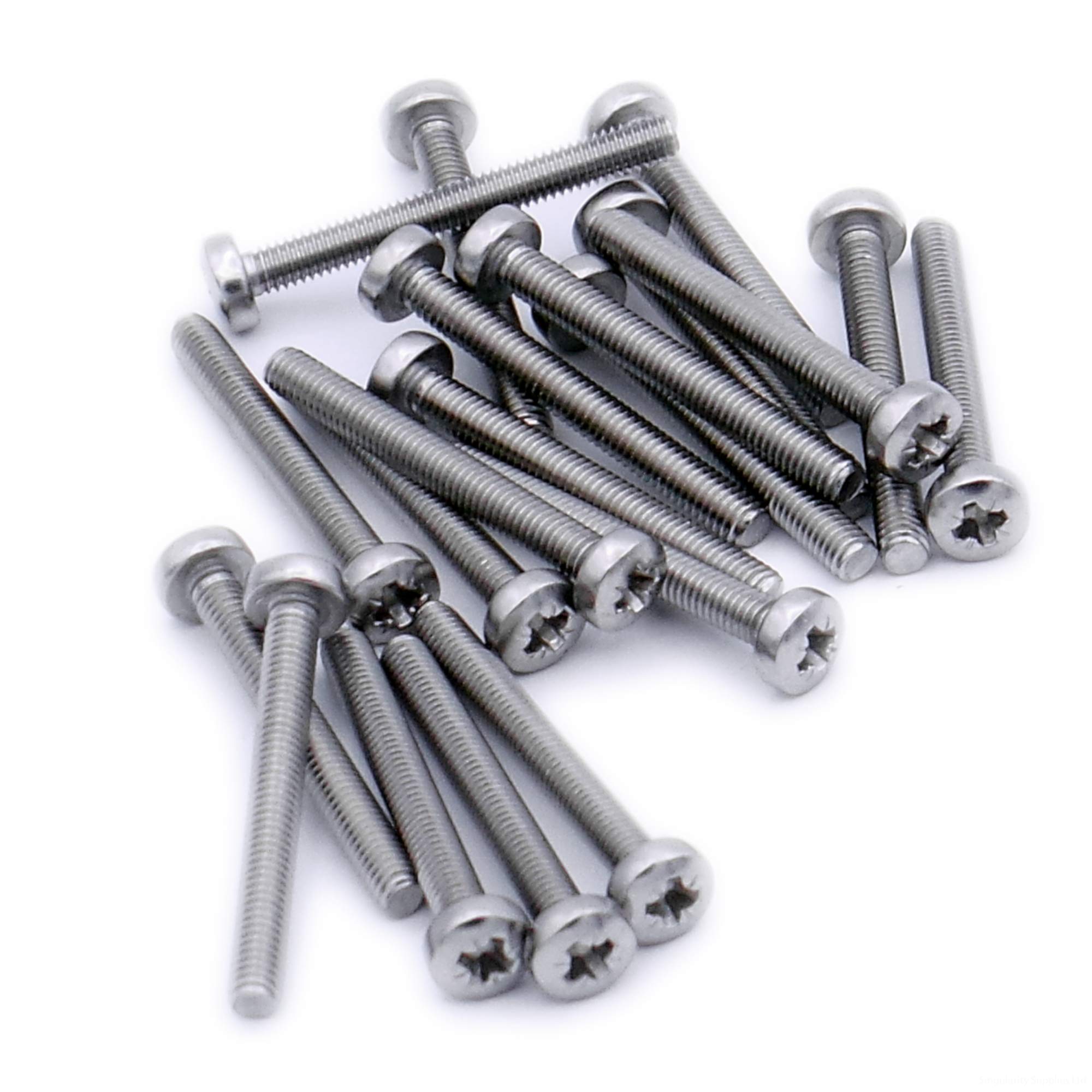 M5 (5mm x 10mm) Pozi Pan Machine Screw (Bolt) - Stainless Steel (A2) (Pack of 20)