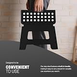 KEPLIN 9 Inch Heavy Duty Folding Step Stool Non-Slip Carry Handle Black view 4