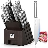 imarku 16-Pieces Knife Set, High-Carbon Stainles Steel Kitchen Knife Set | Knife Set with Block|15&deg;Precision Edge|56&plusmn;2 HRC Hardness|Built-in Sharpener|Ergonomic Handles|Dishwasher Safe|Gifts for Men