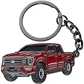 SINLAKUA F150 Keychain for Ford F150 Accessories 2023 F-150 Key Chain Fob Cover 2022 Toy Truck Metal KeyRing Accessories Red