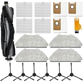 Frexusuent 19 Pcs Accessories for AIRROBO T20+ Robot Vacuum Cleaner, 1 Main Brush, 3 Dust Bags, 4 HEPA Filters, 4 Mop Pads, 6