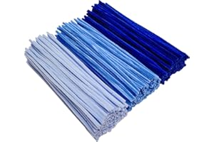 YYUENG TAK YYUENGTAK 300pcs Blue Pipe Cleaners Bulk(3 Different Tone Blue) - Fluffy Craft Pipe Cleaners for Arts & Crafts, Ideal for Making Flowers, Animals & Decorations (12 x 0.24 inches),Chenille Stems