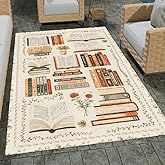 Custom Vintage Book Rug, Classroom Library Rugs - Reading Rug for Classroom, Floral Rugs Cozy Class Decor, Motivational Carpet Mat for Kids Teachers, Reading Nooks Library Decor (Style 1)