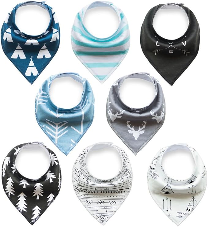 8pcs Bavoir Bandana Bebe En Coton Avec Doublure Polaire Bavette Bebe Impermeable Respirant Avec Boucles Reglables Pour Bebes De 0 24 Mois Style7 Amazon Fr Bebes Puericulture