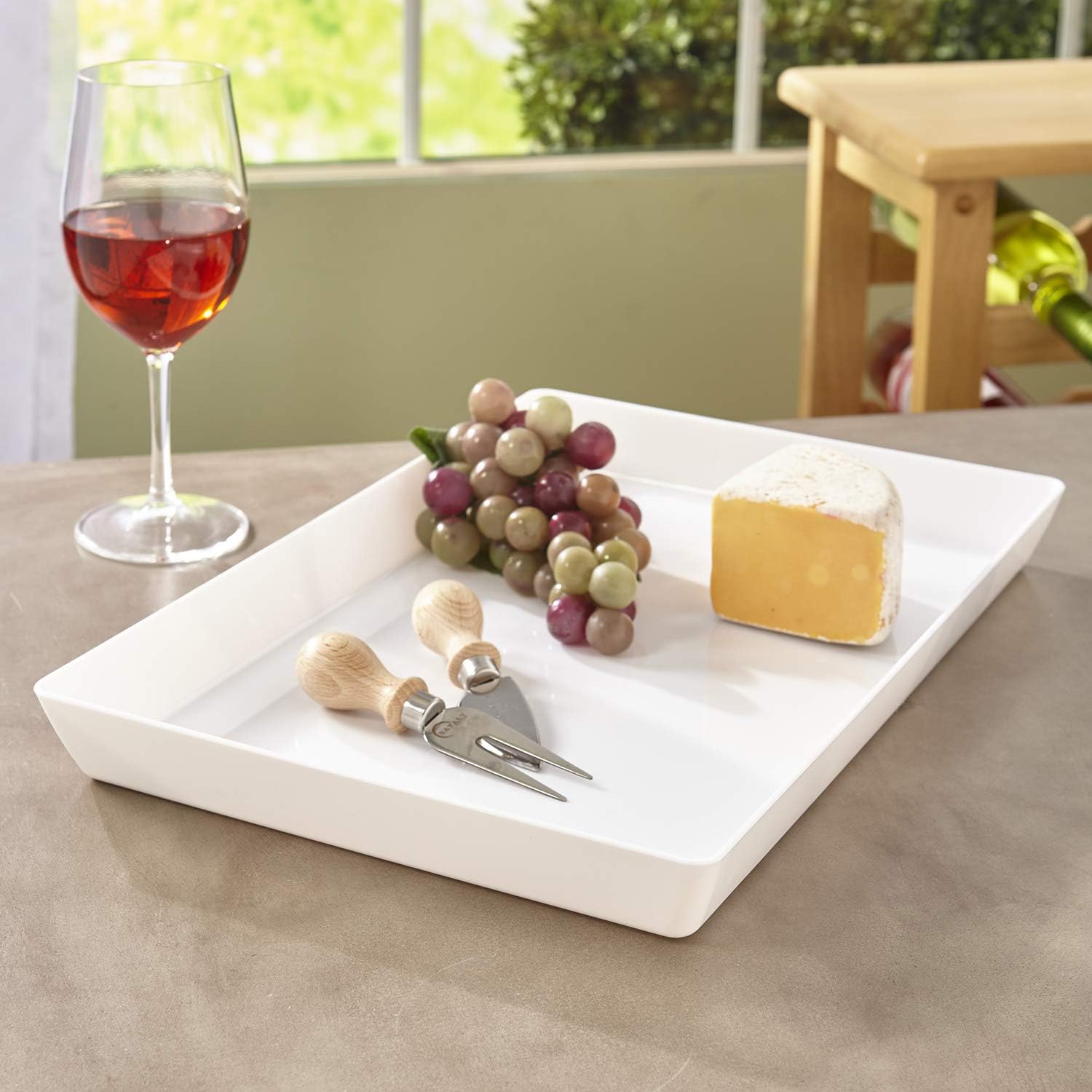  | Avant 15" x 10" Plastic Serving Tray | set of 3 White: Serving Trays