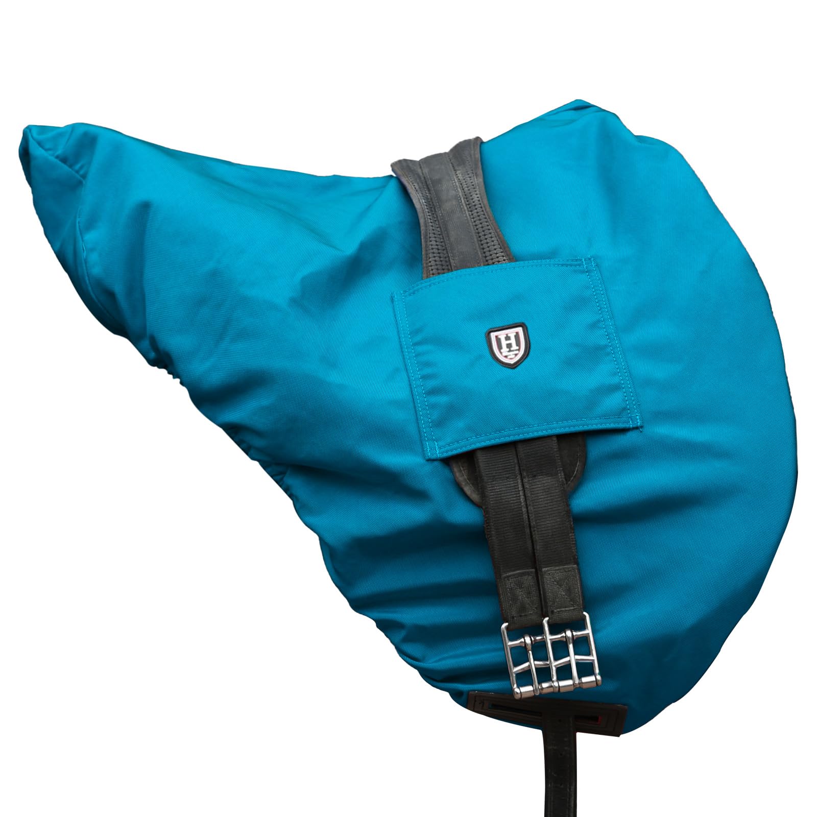 Harrison Howard Premium Waterproof/Breathable Fleece-Lined Long-lasting Outer Damage Protection Saddle Cover for Dressage Azure Blue
