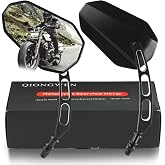 QIONGWEN Motorcycle Rearview Mirror 360 Degree Adjustment Handlebar Mirrors M8 Compatible with Road King Street Electra Glide Dyna Sportster Softail Road Glide