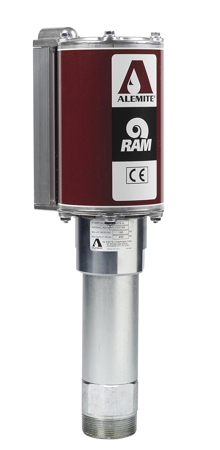 Alemite 9918A Pneumatic Stationary RAM Pump, 11/2" NPTF(f) Material