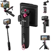 ULANZI MT55 SnapGo Mini Tripod Selfie Stick, 4-in-1, 12.2in | w Pen Clip, 4-in-1 Backpack Tripod Selfie Mantis Hook, 360&deg; Ball Head, 4-Section, for Phone Action Compact Cameras