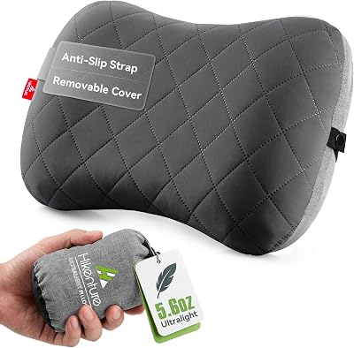 Hikenture Camping Pillow with Removable Cover Ultralight Inflatable Neck Support