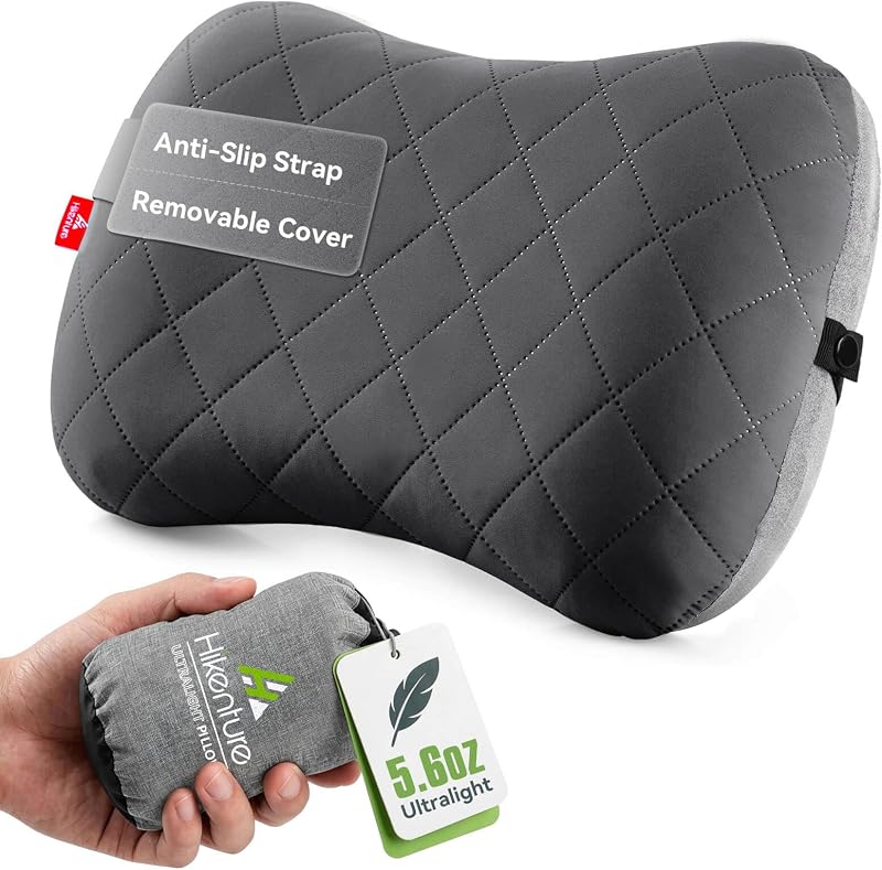 Hikenture Camping Pillow with Removable Cover Ultralight Inflatable Neck Support