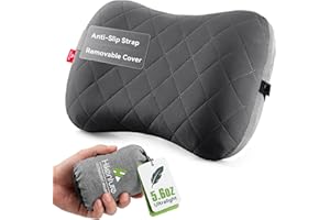 Hikenture Camping Pillow with Removable Cover-Ultralight Inflatable Pillow for Neck Lumber Support-Upgrade Backpacking Pillow