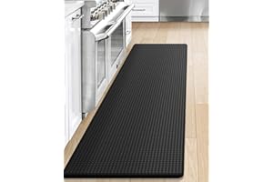 DEXI Kitchen Rug Anti Fatigue,Non Skid Cushioned Comfort Standing Kitchen Mat Waterproof and Oil Proof Floor Runner Mat, Easy to Clean, 18"x59", Black