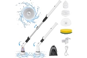 FRYLINE Electric Spin Scrubber, Cordless Shower Brush with 3 Adjustable Speeds and Adjustable Extension Arm, Bathroom Cleaning Brush for Bathtub, Tile, Floor