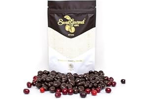 SweetGourmet Dark Chocolate Covered Cranberries, Gluten-Free, 1 Pound Resealable Pouch