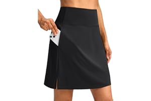 SANTINY 18" Skorts for Women 3 Pockets High Waist Long Athletic Tennis Skirt Golf Skort for Casual Summer Travel