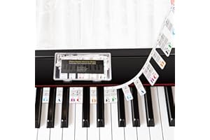EISON Removable Piano Keyboard Note Labels Piano Keyboard Stickers for Beginner Silicone Piano Notes Guide for Learning, 88-Key Full Size, No Need Stickers, Reusable and Comes with Box（Colorful）