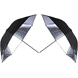 Neewer 2 PCS 33"/84cm Professional Photography Studio Reflective Lighting Black/Silver Umbrella