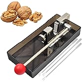 Frezonika Nut Crackers for All Nuts with 3 Picks Included, Stainless Steel Nutcracker for Black Walnuts Pecan Macadamia, Manual Adjustable Jaws Nutcracker Tool (Silver)