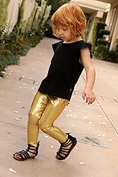 City Threads Girls Leggings Metallic Mermaid Print