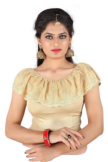Row Silk 3/4 Sleeve Stretchable Saree Blouse/Readymade Blouse For Women's