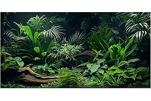 Dizifinn Aquarium Background, Aquatic Plant River Bed & Lake Tropical Undersea Tree Branch Fish Tank Background, 6 EVA Double-Sided Tapes 36x18 inches/90x45