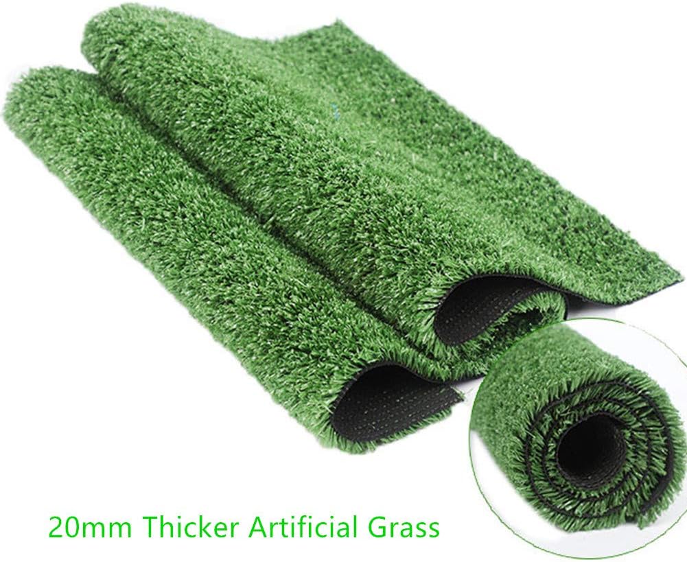 20mm Pile Height Thicker Artificial Grass Cost-Effective and High Density Fake Turf - Army Green